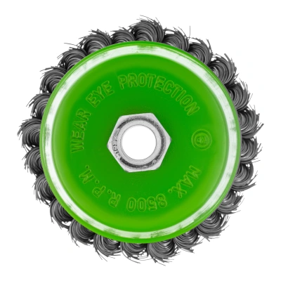 Щетка для УШМ, 100 мм, М14, "чашка", крученая металлическая проволока Сибртех по ценам производителя в Москве с доставкой по всей России