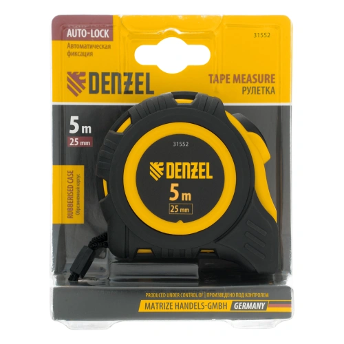 Рулетка 5м х 25мм, обрезиненный корпус, автоматическая фиксация Denzel по ценам производителя в Москве с доставкой по всей России