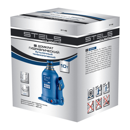 Домкрат гидравлический бутылочный телескопический, 10 т, подъем 180-450 мм Stels по ценам производителя в Москве с доставкой по всей России