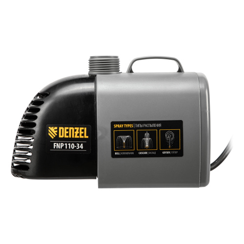 Насос фонтанный FNP110-34, 112 Вт, подъем 3,4 м, 3400 л/ч, колокольчик/каскад/гейзер Denzel по ценам производителя в Москве с доставкой по всей России