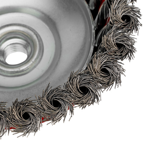 Щетка для УШМ, 125 мм, М14, "чашка", крученая проволока 0.35 мм Matrix по ценам производителя в Москве с доставкой по всей России