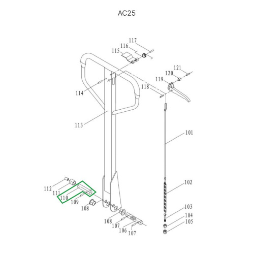 Ось нажимного ролика для гидравлических тележек DF25 по ценам производителя в Москве с доставкой по всей России