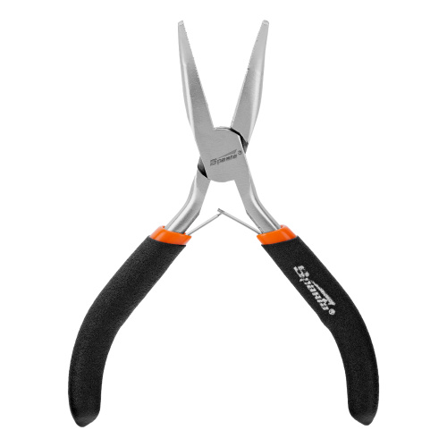 Длинногубцы изогнутые Mini, 130 мм, никелированные, авторазжим Sparta по ценам производителя в Москве с доставкой по всей России