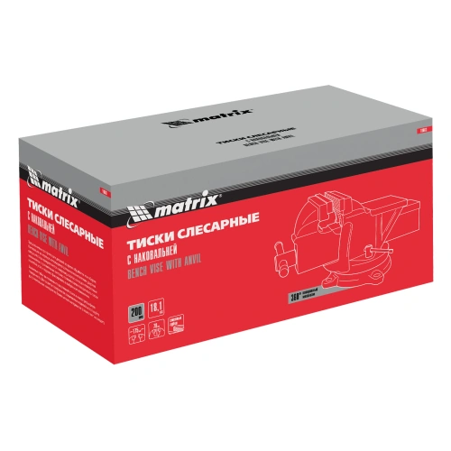 Тиски слесарные, 200 мм, поворотные, с наковальней Matrix по ценам производителя в Москве с доставкой по всей России