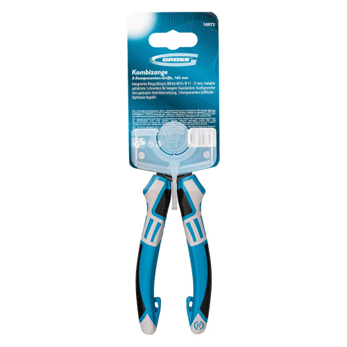 Плоскогубцы комбинированные 165 мм, трехкомпонентные рукоятки Gross по ценам производителя в Москве с доставкой по всей России