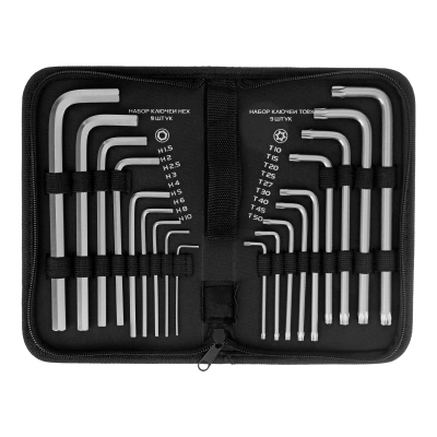 Набор ключей имбусовых HEX-Torx , 18 шт: HEX 1.5-10 мм, T10-T50, CrV, удлиненных, с сатиновым покрытием Matrix по ценам производителя в Москве с доставкой по всей России