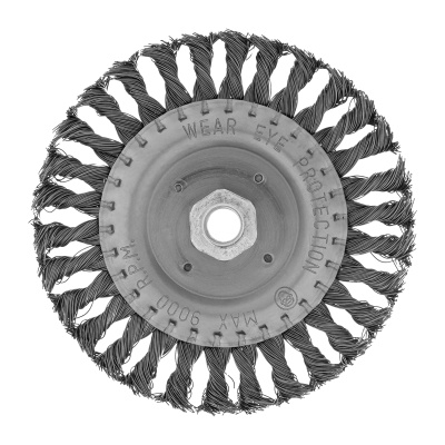 Щетка для УШМ 150 мм, М14, плоская, крученая проволока 0.5 мм Matrix по ценам производителя в Москве с доставкой по всей России