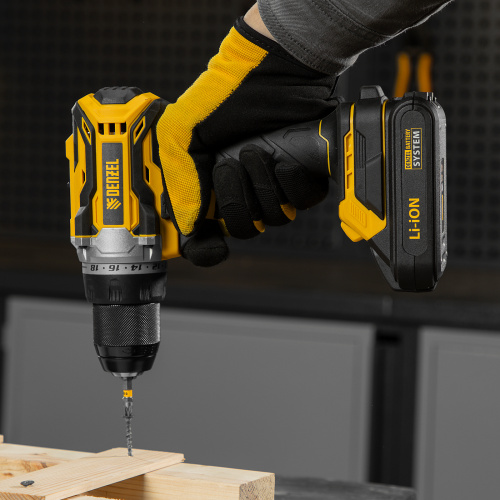 Дрель-шуруповерт аккумуляторная, бесщет. BLDL-18-02 Li-Ion, 18 В Denzel по ценам производителя в Москве с доставкой по всей России