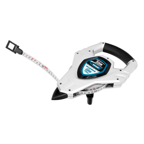 Рулетка геодезическая 50 м х 13 мм, откр, корп, металлическая лента, Super-Нейлон, двусторонняя шкала Gross по ценам производителя в Москве с доставкой по всей России