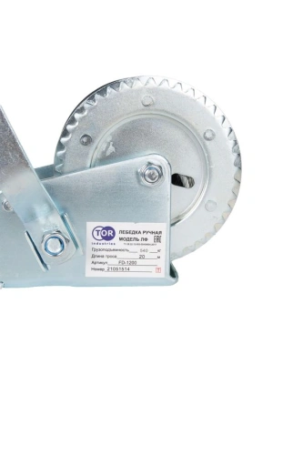 Лебедка ручная барабанная с тросом  500кг  20м оцинкованная TOR FD по ценам производителя в Москве с доставкой по всей России
