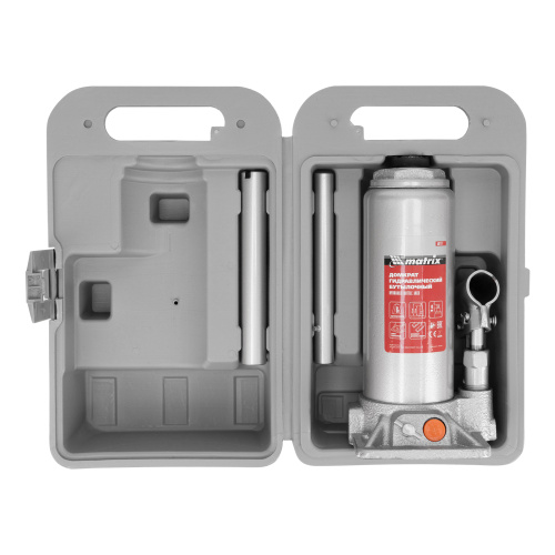Домкрат гидравлический бутылочный, 6 т, h подъема 216-413 мм, в пластиковом кейсе Matrix по ценам производителя в Москве с доставкой по всей России