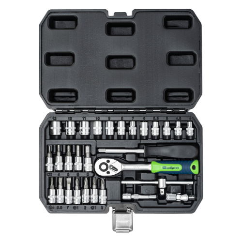 Набор инструментов, 1/4", пластиковый кейс, 29 предметов Сибртех по ценам производителя в Москве с доставкой по всей России