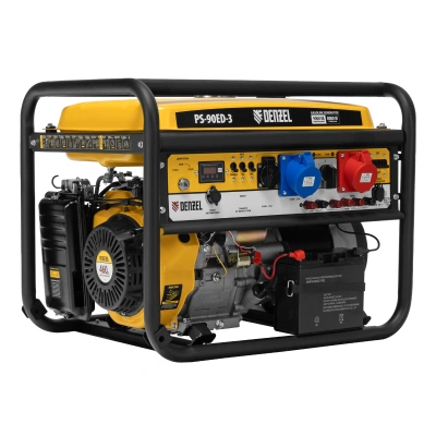 Генератор бензиновый PS 90 ED-3, 9.0 кВт, переключение режима 230 В/400 В, 25 л, электростартер Denzel по ценам производителя в Москве с доставкой по всей России