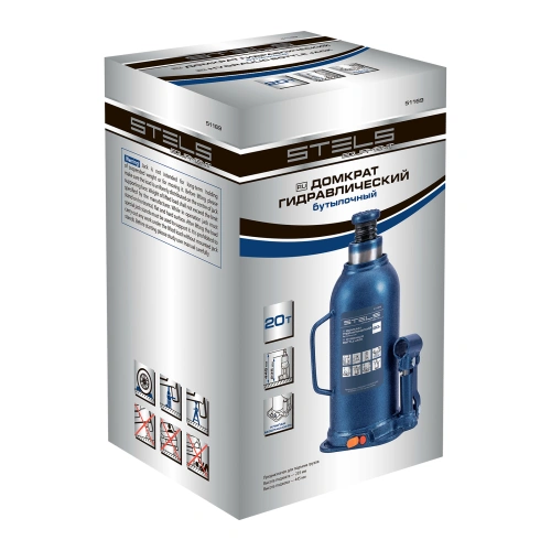 Домкрат гидравлический бутылочный, 20 т, h подъема 235-445 мм Stels по ценам производителя в Москве с доставкой по всей России