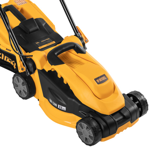 Газонокосилка электрическая GM-1200, 1200 Вт, ширина 32 см, 3 уровня, травосборник 25 л. Denzel по ценам производителя в Москве с доставкой по всей России