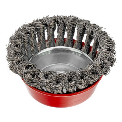 Щетка для УШМ, 100 мм, М14, "чашка", крученая проволока 0.35 мм Matrix по ценам производителя в Москве с доставкой по всей России