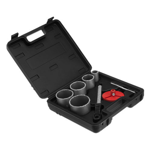 Набор коронок по керамической плитке, 33-53-67-73-83 мм, напил, в пластиковом боксе, шестигранный хвостовик Matrix по ценам производителя в Москве с доставкой по всей России