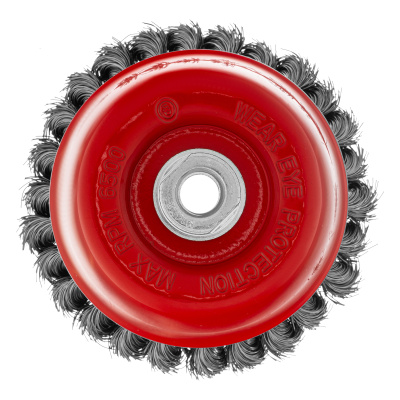 Щетка для УШМ, 125 мм, М14, "чашка", двухрядная, крученая проволока 0.35 мм Matrix по ценам производителя в Москве с доставкой по всей России