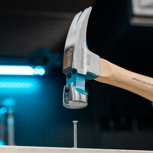 Молоток-гвоздодер, 450 г, угол 75, магнит, обрезиненная рукоятка American hickory GROSS по ценам производителя в Москве с доставкой по всей России