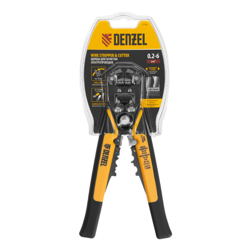 Щипцы для зачистки электропроводов 0,2-6 мм², функция обрезания проводов Denzel по ценам производителя в Москве с доставкой по всей России