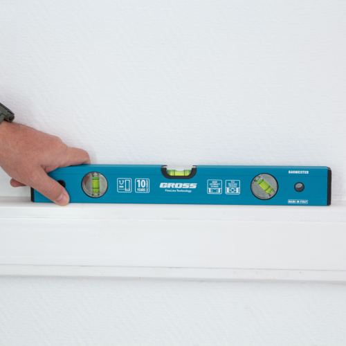 Уровень алюминиевый усиленный, 400 мм, 3 глазка Gross по ценам производителя в Москве с доставкой по всей России