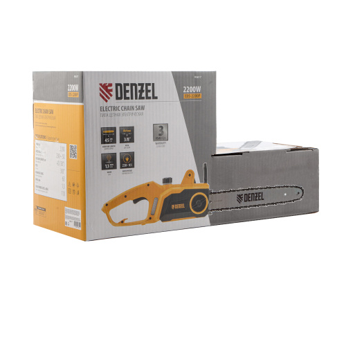 Пила цепная электрическая EDS-2200P, 2.2 кВт,поперечная, шина 45 см, шаг 3/8, паз 1.3 мм, 63 звена Denzel по ценам производителя в Москве с доставкой по всей России