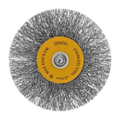Набор щеток для дрели, 5 Плоских 25-38-50-63-75 мм, шпилька, нерж. вит. проволока Denzel по ценам производителя в Москве с доставкой по всей России