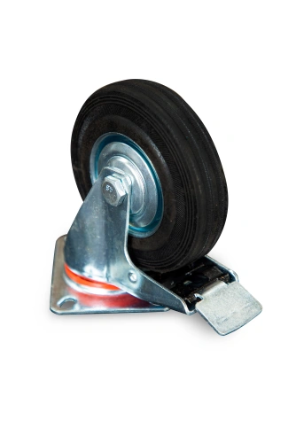 Колесо поворотное резина SCb 55 125 мм с тормозом (N) по ценам производителя в Москве с доставкой по всей России