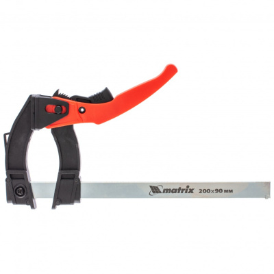 Струбцина реечная быстрозажимная, пластиковый корпус рычажно-храповой механизм, 100 х 90 х 195 мм, штанга 5 х 20 мм Matrix по ценам производителя в Москве с доставкой по всей России