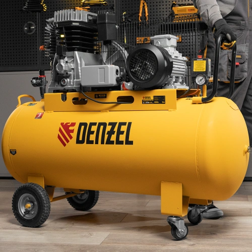 Компрессор воздушный, ременный привод BCI4000-T/200, 4.0 кВт, 200 литров, 690 л/мин Denzel по ценам производителя в Москве с доставкой по всей России