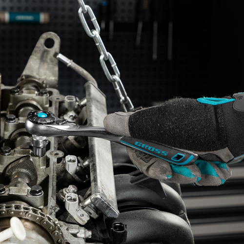 Набор торцевых головок, трещотка 120 зубьев, 3/8", CrV, 12 предметов Gross по ценам производителя в Москве с доставкой по всей России