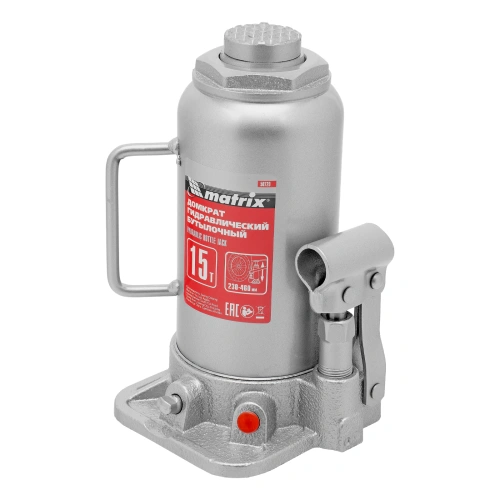 Домкрат гидравлический бутылочный, 15 т, высота подъема 230-460 мм Matrix по ценам производителя в Москве с доставкой по всей России