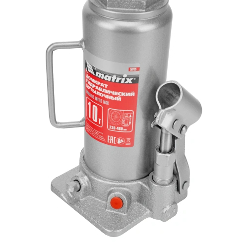 Домкрат гидравлический бутылочный, 10 т, высота подъема 230-460 мм Matrix по ценам производителя в Москве с доставкой по всей России