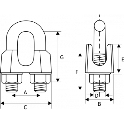Зажим канатный DIN 1142, D = 22 мм по ценам производителя в Москве с доставкой по всей России