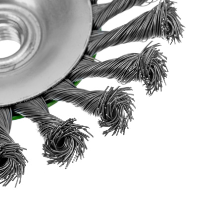 Щетка для УШМ, 125 мм, М14, "тарелка", крученая металлическая проволока Сибртех купить в Москве с доставкой по всей России | ProtosMarket.ru