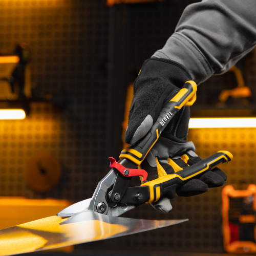 Ножницы по металлу, 270 мм, прямой и левый рез, сталь-СrMo, трехкомпонентные рукоятки Denzel по ценам производителя в Москве с доставкой по всей России