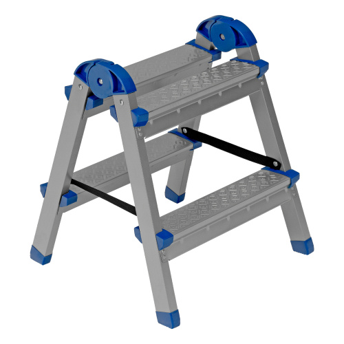 Стремянка двухсторонняя 2 ступени, сталь профиль, стальные ступени, Россия Сибртех по ценам производителя в Москве с доставкой по всей России