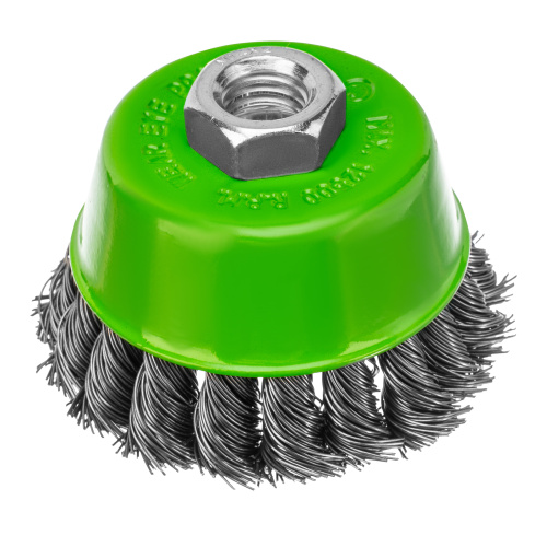 Щетка для УШМ, 75 мм, М14, "чашка", крученая металлическая проволока Сибртех по ценам производителя в Москве с доставкой по всей России