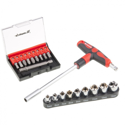 Отвертка с Т-образной эргономичной ручкой, набором бит и насадок, 20 шт, CrV Matrix по ценам производителя в Москве с доставкой по всей России