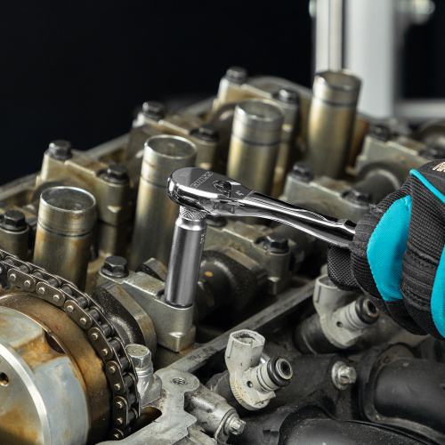 Ключ-трещотка 1/4", CrV, 90 зубьев, усиленный, хром Gross по ценам производителя в Москве с доставкой по всей России