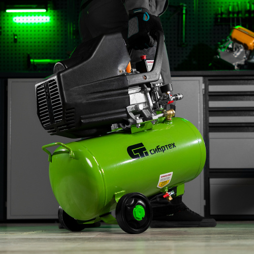 Компрессор воздушный КК-1500/24, 1.5 кВт, 198 л/мин, 24 л, прямой привод, масляный Сибртех по ценам производителя в Москве с доставкой по всей России