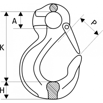 Крюк с проушиной и защелкой 5,3 т, размер 13 - 8 по ценам производителя в Москве с доставкой по всей России