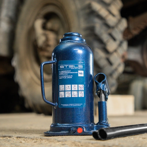 Домкрат гидравлический бутылочный, 16 т, h подъема 227-457 мм Stels купить в Москве с доставкой по всей России | ProtosMarket.ru