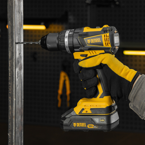 Дрель-шуруповерт аккумуляторная ударная бесщет CIDB-IB-18-02, Li-Ion, 18 В, 2 акк. Denzel по ценам производителя в Москве с доставкой по всей России