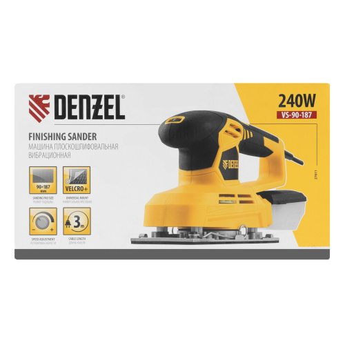 Машина плоскошлифовальная вибрационная VS-90-187, 240 Вт, 6000-11000 об/мин Denzel по ценам производителя в Москве с доставкой по всей России