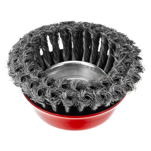 Щетка для УШМ, 125 мм, М14, "чашка", двухрядная, крученая проволока 0.35 мм Matrix по ценам производителя в Москве с доставкой по всей России