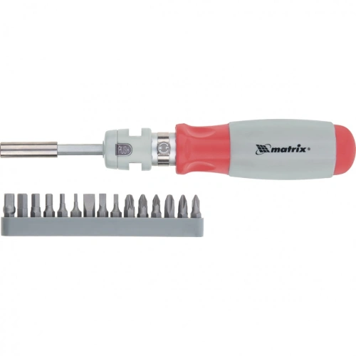 Отвертка реверсивная, телескопическая, силовой элемент под ключ, набор бит, CrV, 15 шт Matrix по ценам производителя в Москве с доставкой по всей России