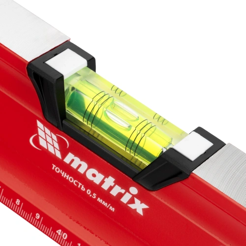 Уровень алюминиевый, магнит, фрезерованный, 3 глазка (1 зеркальный) двухкомпонентные рукоятки, 800 мм Matrix по ценам производителя в Москве с доставкой по всей России