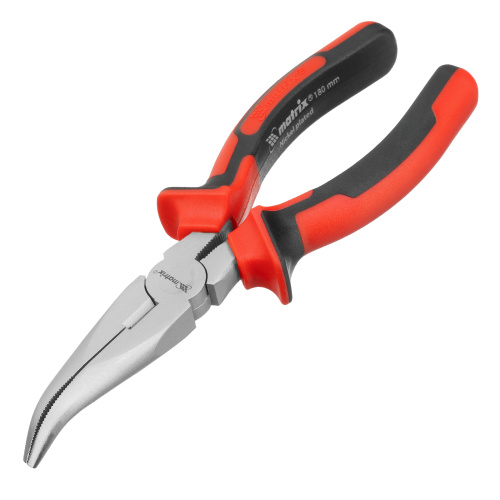 Длинногубцы изогнутые Nickel, 180 мм, никелированные, двухкомпонентные рукоятки Matrix по ценам производителя в Москве с доставкой по всей России