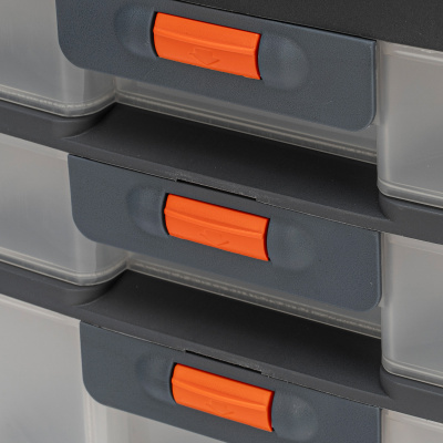 Органайзер для хранения с выдвижными лотками 310х150х260мм, 4 секции, пластик Stels по ценам производителя в Москве с доставкой по всей России